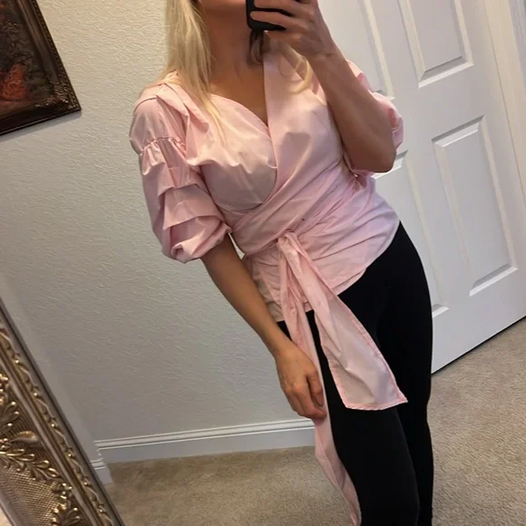 🌸Miss Selfridge🌸 wrap around shirt with puff sleeves🌸 - Picture 10 of 12